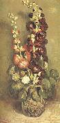 Vincent Van Gogh Vase wtih Hollyhocks (nn04) Spain oil painting reproduction